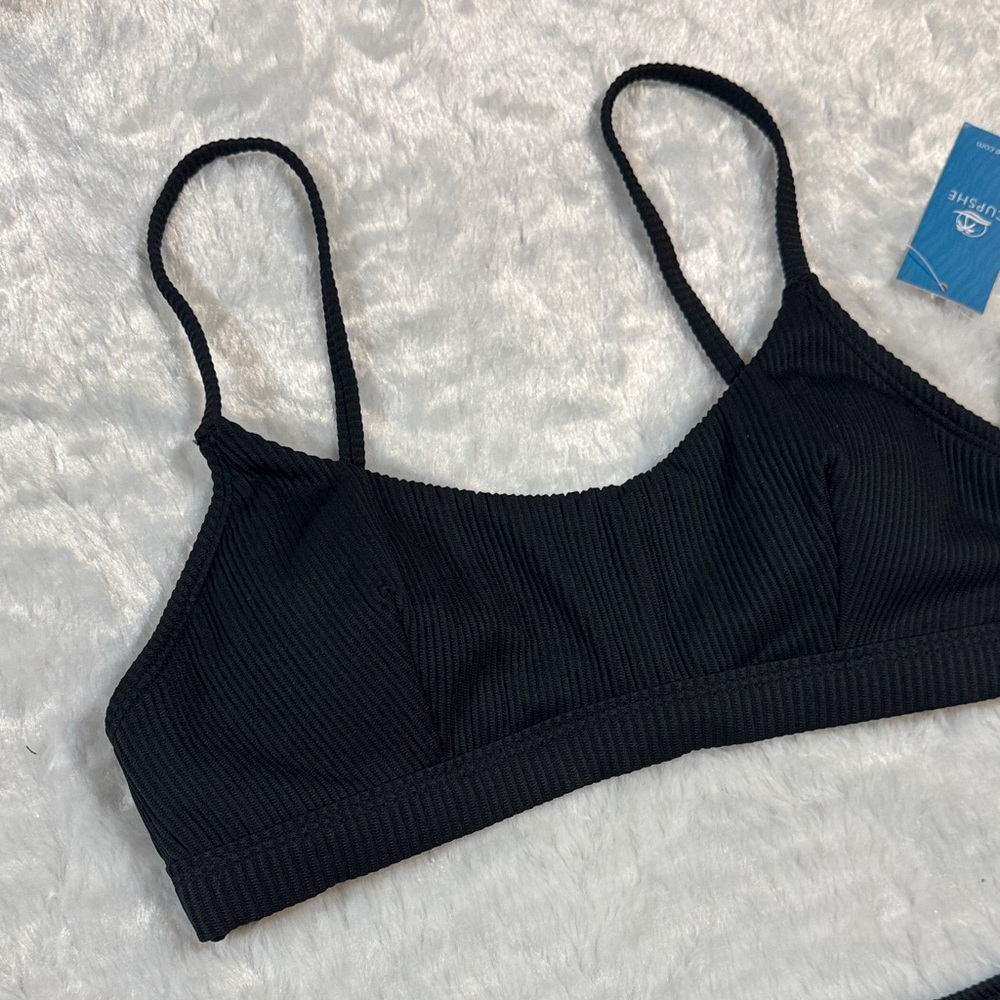 Black Ribbed Bikini Set - Picture 4 of 7